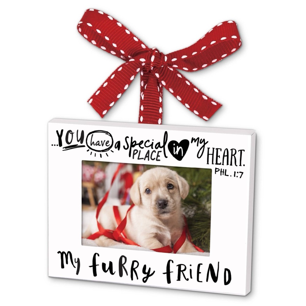 Frame Furry Friend Ribbon Hang 🎄Ornament